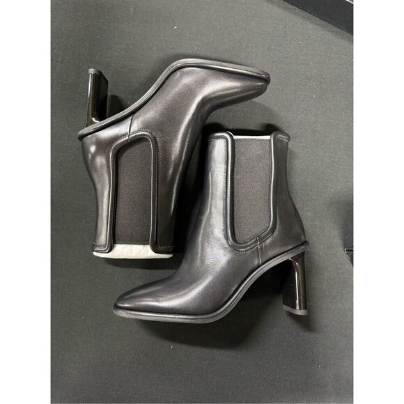 New Coach Black Leather Geneva Heeled Bootie 6 - Picture 4 of 6